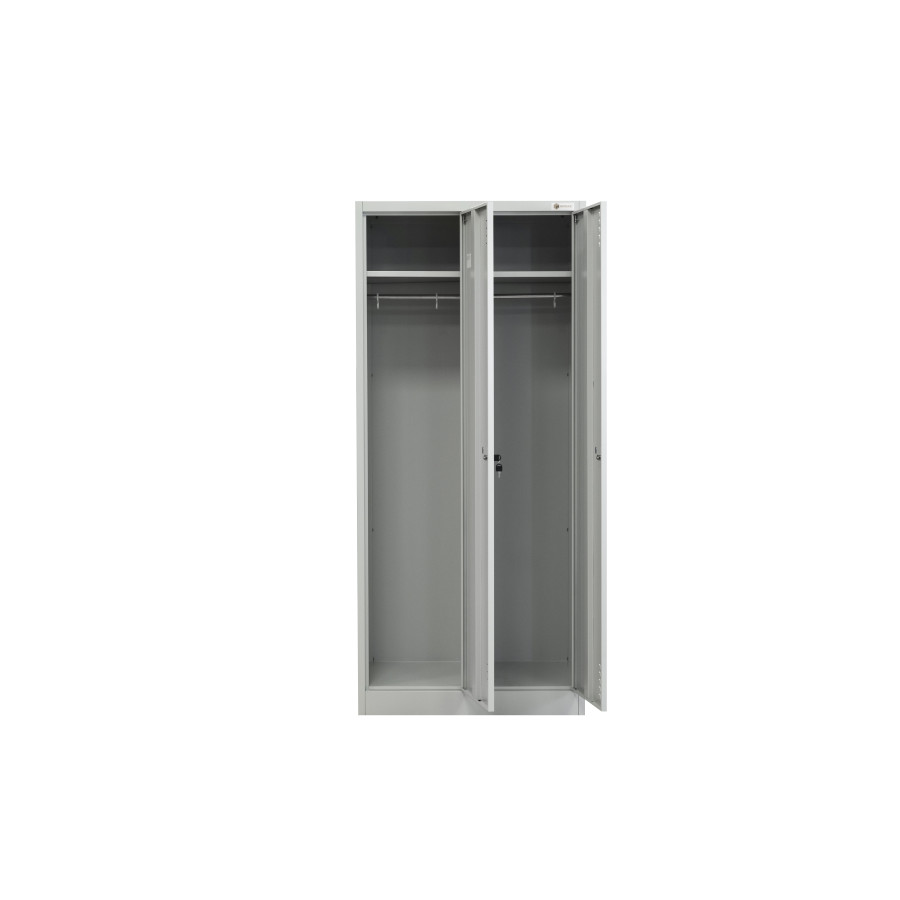 szafka BHP 2-drzwiowa HAYRAX szara 80 cm front