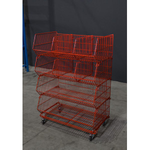 Kosz nastawny druciany HAYRAX 860x500x300 czerwony RAL 3000 (N) 2