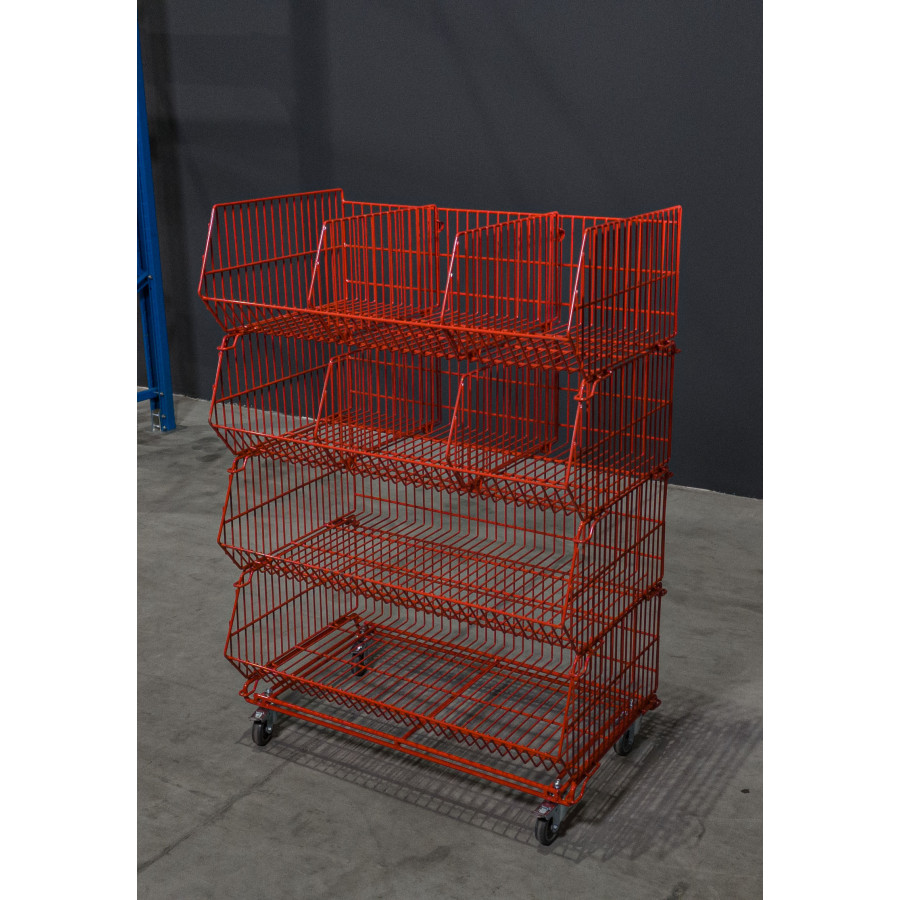 Kosz nastawny druciany HAYRAX 860x500x300 czerwony RAL 3000 (N)
