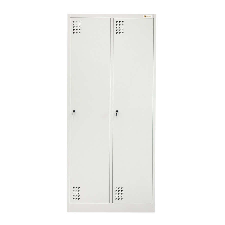 Szafka BHP 2-drzwiowa z podziałem HAYRAX szara 60×50×180 cm | HRX0003-60