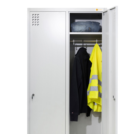 Szafka BHP 2-drzwiowa HAYRAX szara 80×50×180 cm | HRX0002-80