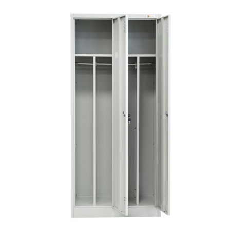 Szafka BHP 2-drzwiowa z podziałem HAYRAX szara 60×50×180 cm | HRX0003-60