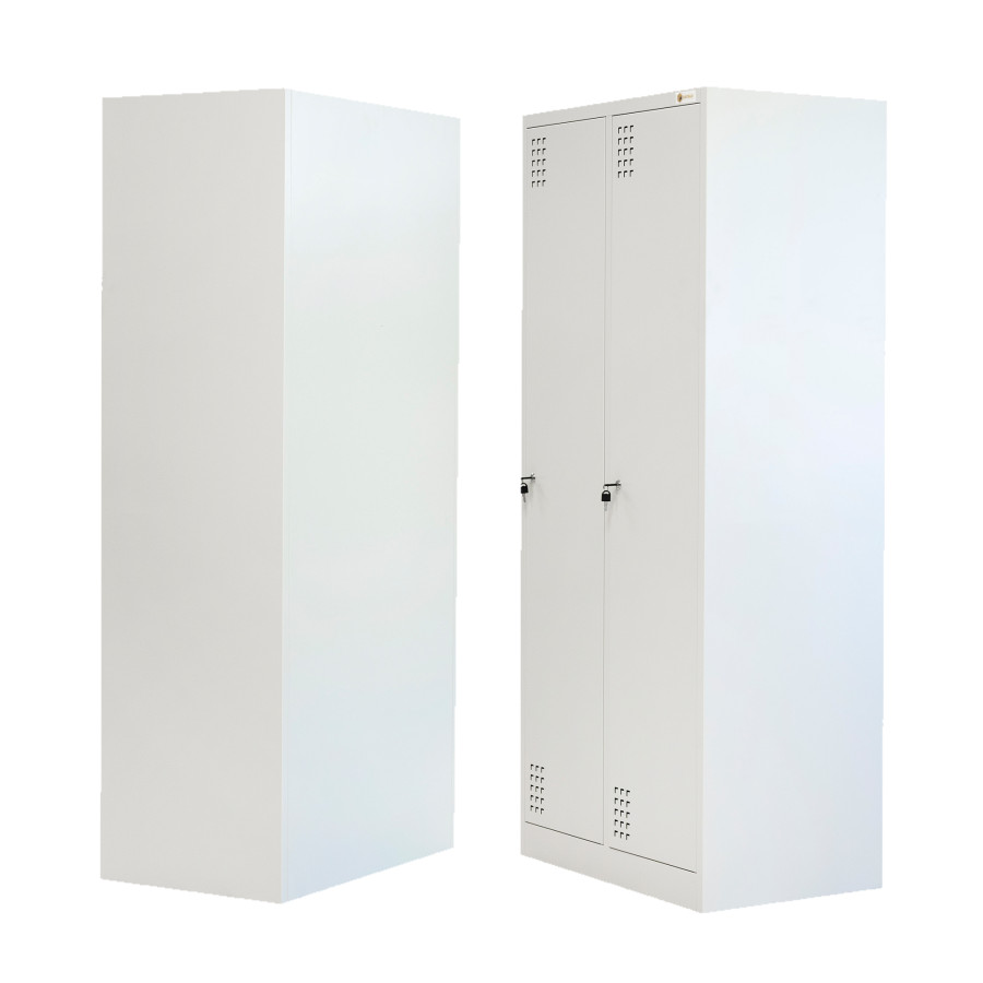 Szafka BHP 2-drzwiowa z podziałem HAYRAX szara 60×50×180 cm | HRX0003-60