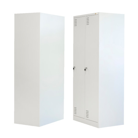 Szafka BHP 2-drzwiowa z podziałem HAYRAX szara 60×50×180 cm | HRX0003-60