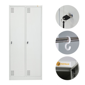 Szafka BHP 2-drzwiowa HAYRAX szara 60×50×180 cm | HRX0004-60