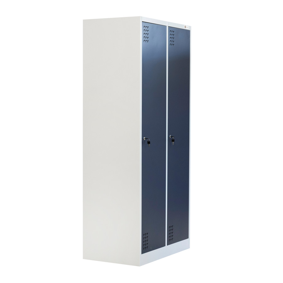 Szafka BHP 2-drzwiowa HAYRAX szara/grafit 60×50×180 cm | HRX0005-60