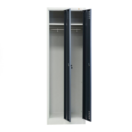 Szafka BHP 2-drzwiowa HAYRAX szara/grafit 60×50×180 cm | HRX0005-60