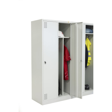 szafka BHP 2-drzwiowa z podziałem HAYRAX szara 80 cm front, zdjęcie 5