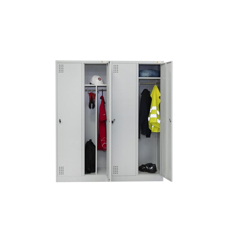 szafka BHP 2-drzwiowa HAYRAX szara 80 cm front, zdjęcie 5