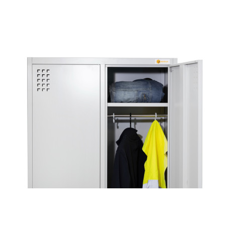 szafka BHP 2-drzwiowa HAYRAX szara 80 cm front, zdjęcie 6