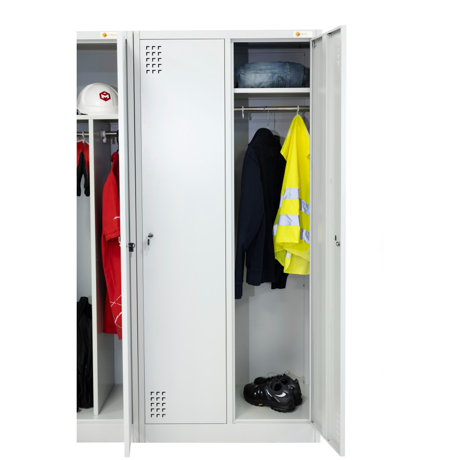 szafka BHP 2-drzwiowa HAYRAX szara 80 cm front, zdjęcie 7