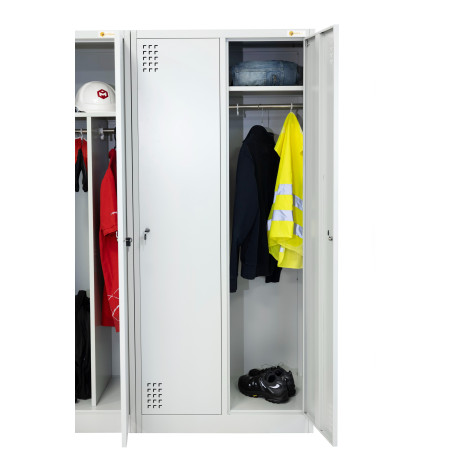 szafka BHP 2-drzwiowa HAYRAX szara 80 cm front, zdjęcie 7