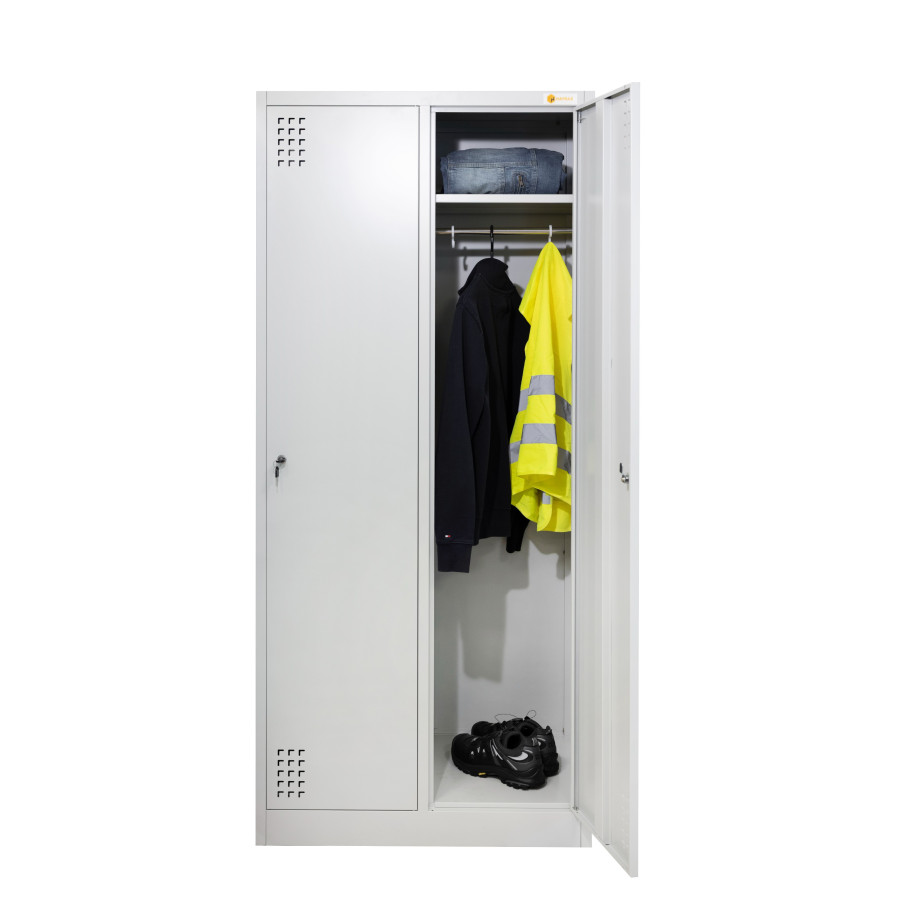 szafka BHP 2-drzwiowa HAYRAX szara 80 cm front, zdjęcie 8