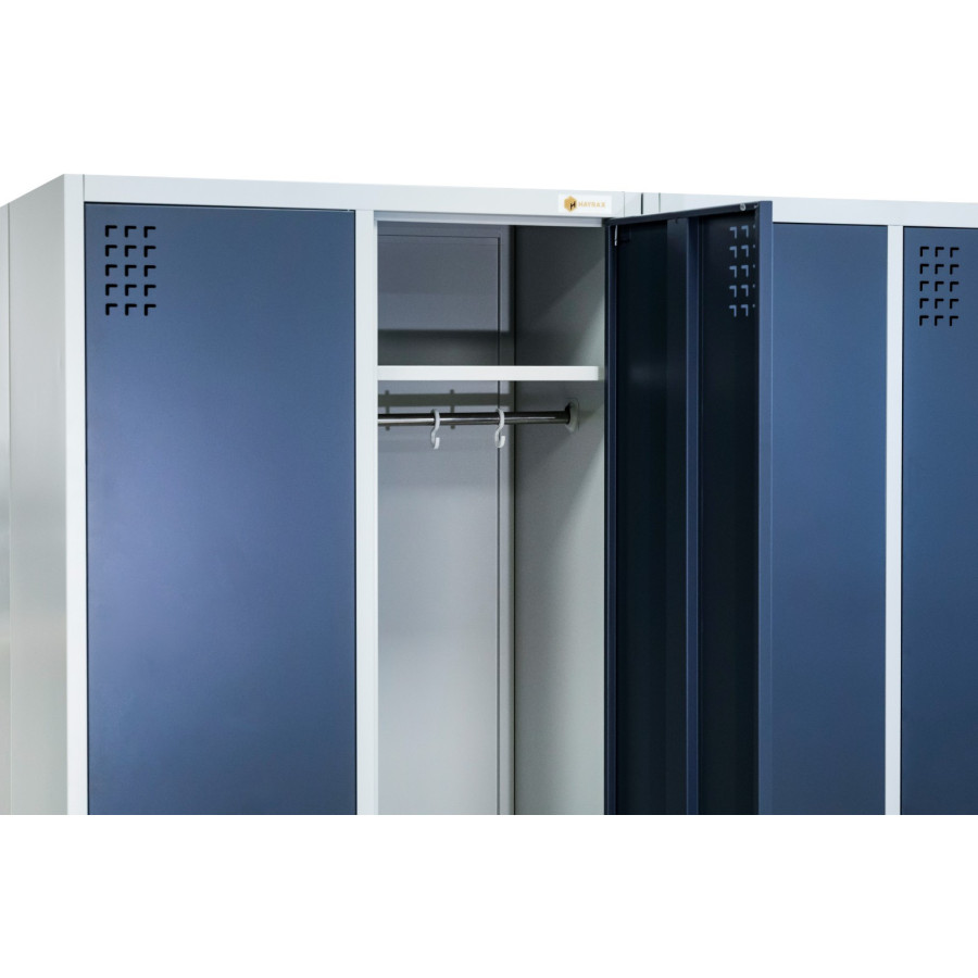 szafka BHP 2-drzwiowa HAYRAX szara grafit 80 cm front, zdjęcie 9