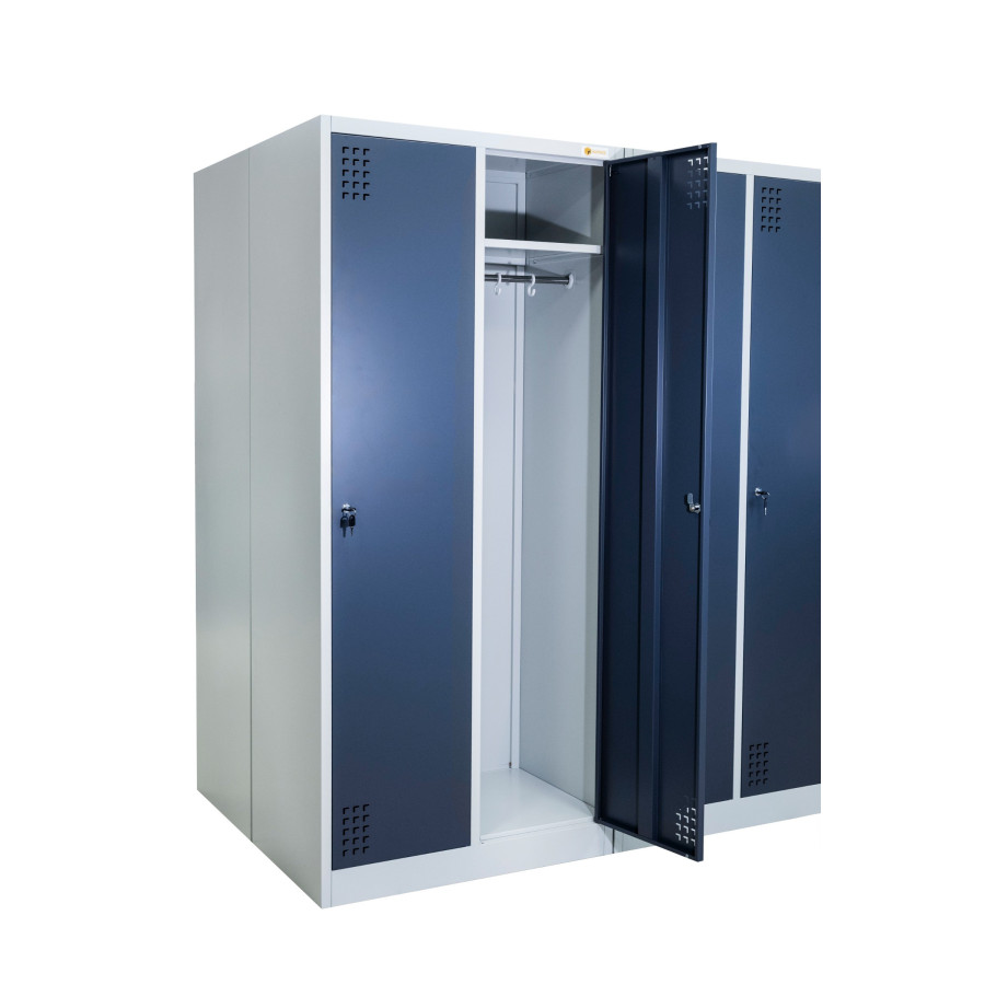 szafka BHP 2-drzwiowa HAYRAX szara grafit 80 cm front, zdjęcie 10