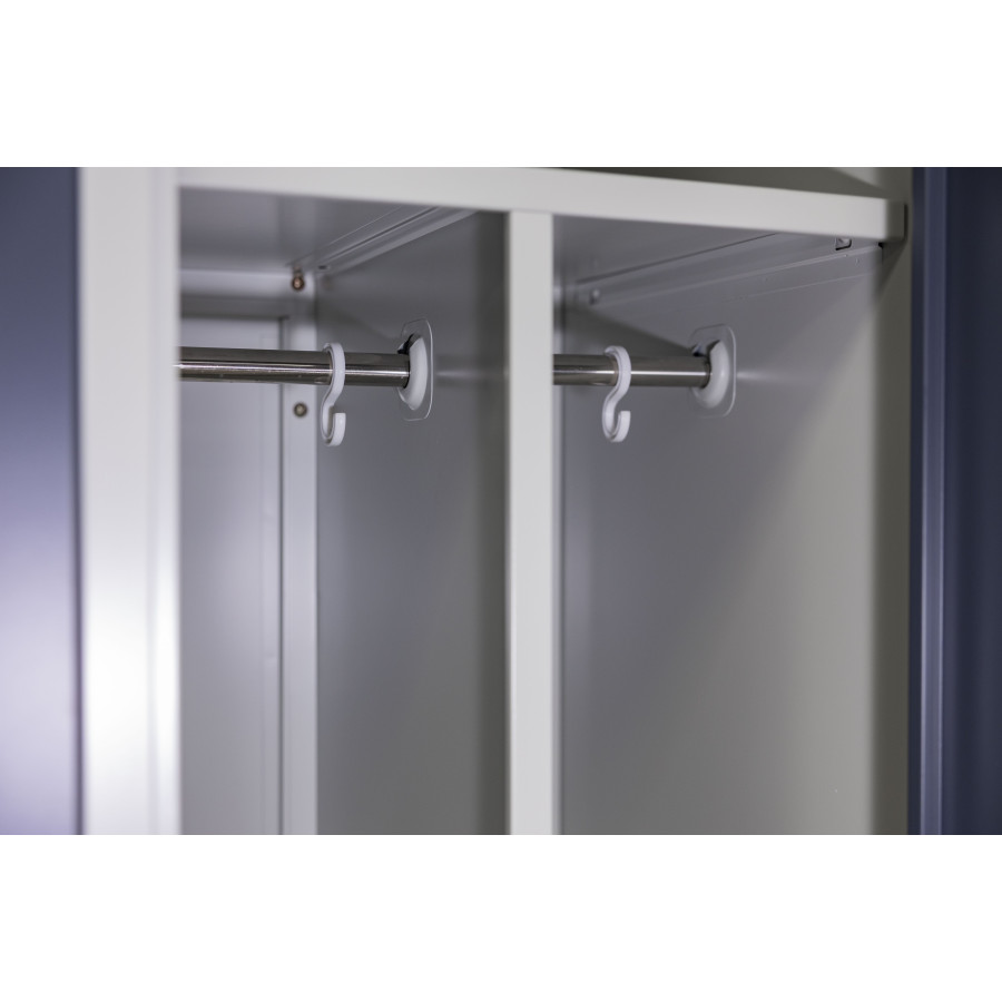 szafka BHP 2-drzwiowa z podziałem HAYRAX szara grafit 80 cm front, zdjęcie 11