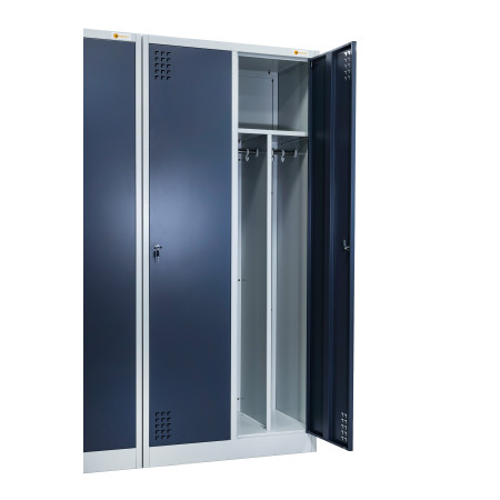 szafka BHP 2-drzwiowa z podziałem HAYRAX szara grafit 80 cm front, zdjęcie 12